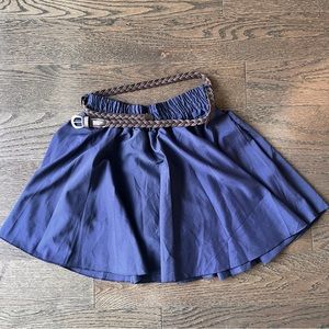 Navy mini skirt with belt